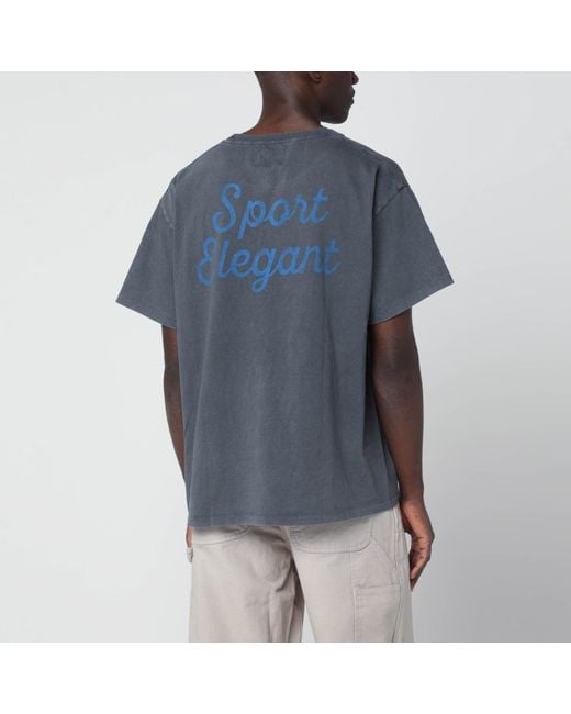 GALLERY DEPT. Blue Team Dept Vintage-Effect T-Shirt for men