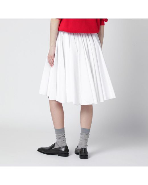AMI White Cotton Skirt