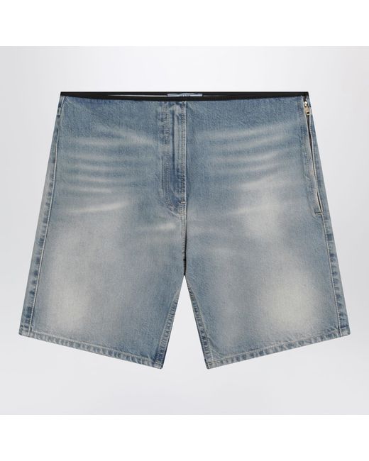 Prada Blue Shorts With A Washed Effect