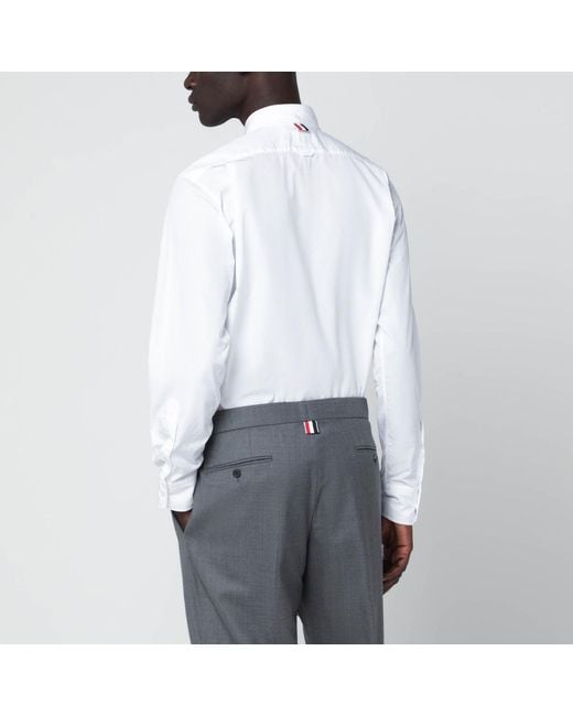 Camicia button-down bianca in cotone di Thom Browne in White da Uomo