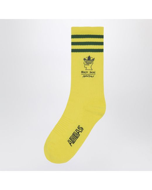 adidas x Brain Dead Yellow Socks With Logo for men