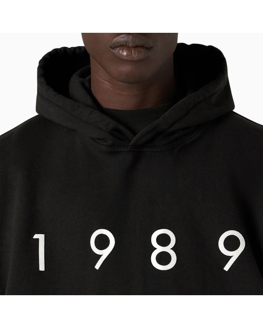 1989 STUDIO Black 1989 Logo Cotton Hoodie for men