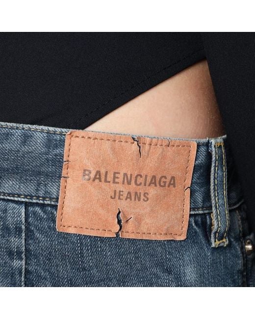 Balenciaga Blue Blaue Cargo Regular Jeans Mit Wascheffekt