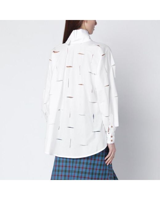 Vivienne Westwood White Halston Shirt With Cut Out Details