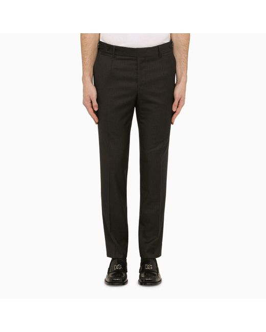 Dolce & Gabbana Black Pinstripe Trousers for men