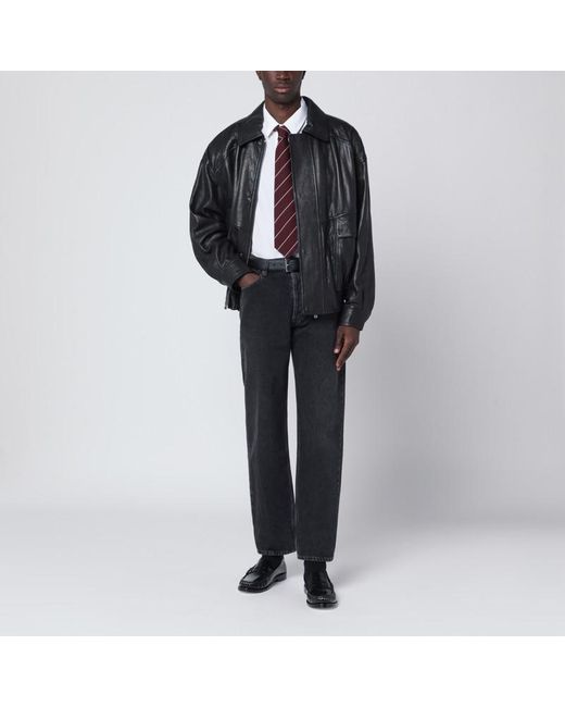 Blouson Bomber Ballon En Cuir Saint Laurent pour homme en coloris Black