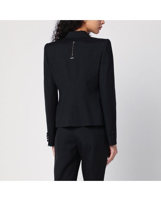 Veste Droite En Laine Noire Alexander McQueen en coloris Black