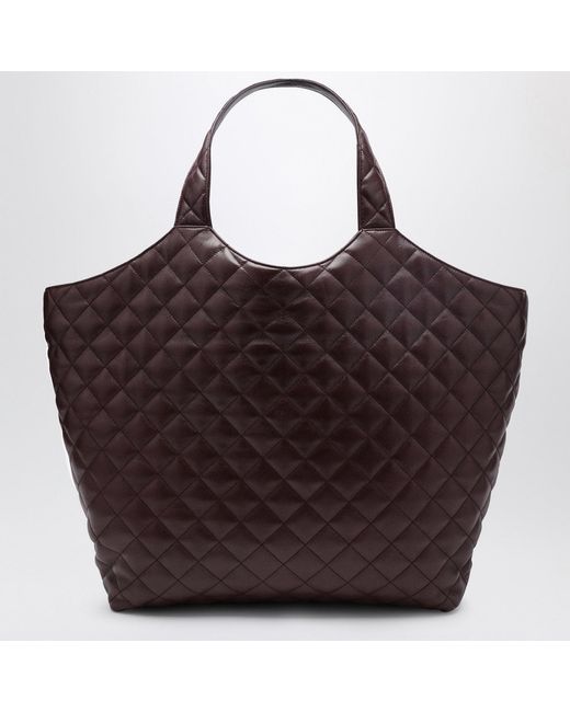 Saint Laurent Red Icare Oversized Quilted Leather Shopping Bag