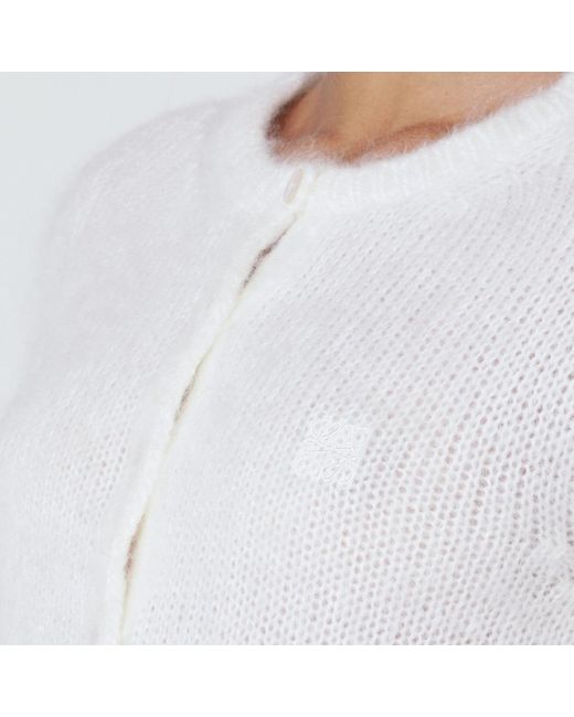 Loewe White Mohair-Blend Cardigan