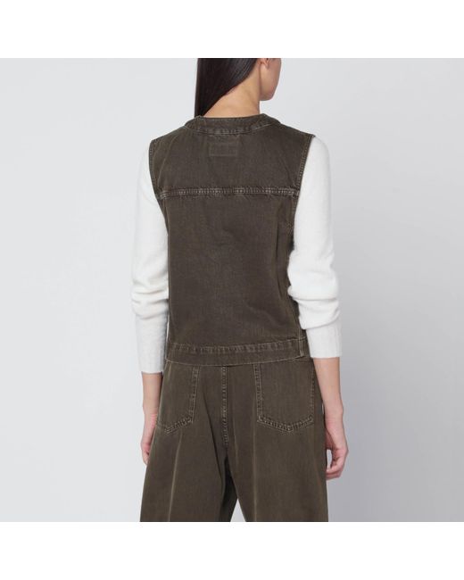 Lemaire Brown Moss Denim Vest