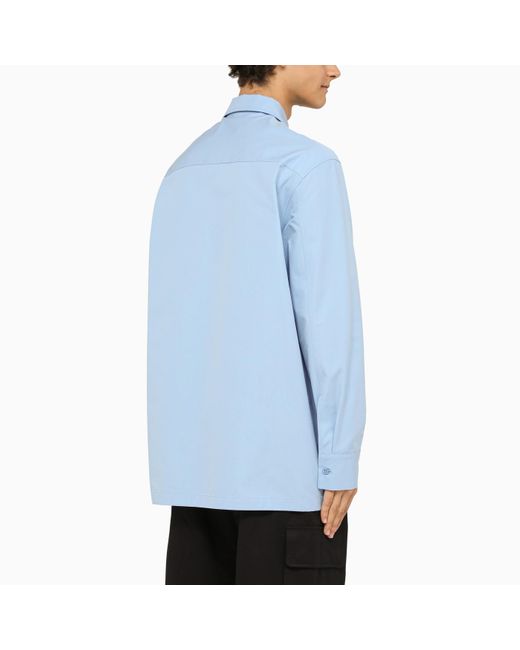 Jil Sander Light Blue Oversize Shirt With Pockets for men