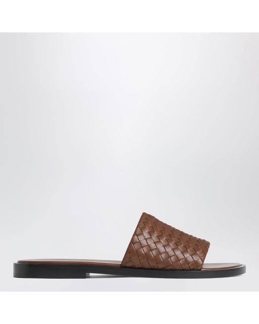 Bottega Veneta Brown Elio Woven Leather Mules for men