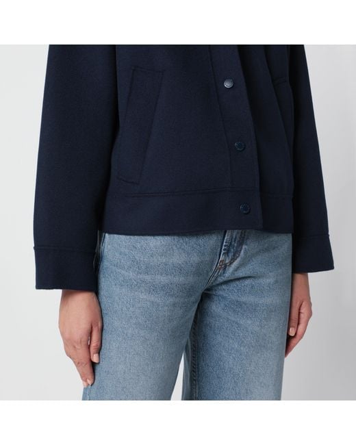 Weekend by Maxmara Blue Wool Hooded Jacket