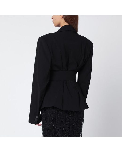 Giacca monopetto nera con cintura di ROTATE BIRGER CHRISTENSEN in Black