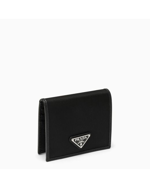 Prada Black Wallet In Nylon E Saffiano for men