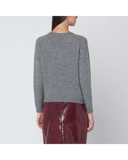 Roberto Collina Gray Wool V-Neck Sweater