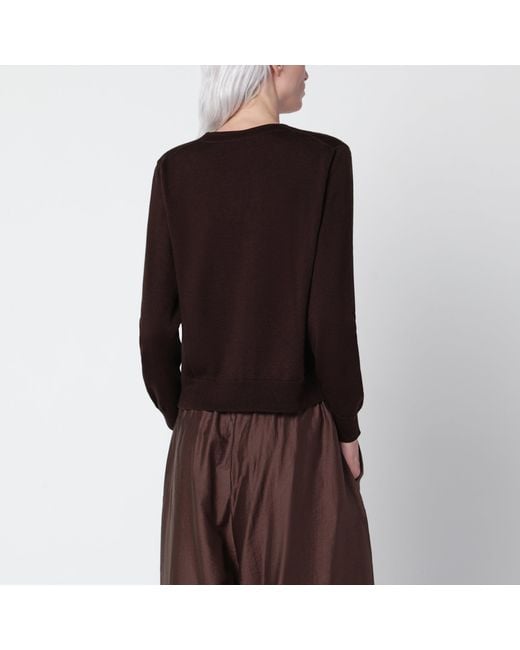 Cordera Brown Wool And Silk-Blend Cardigan