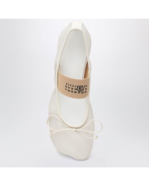 MM6 by Maison Margiela White Numeric Anatomic Ballet Flats