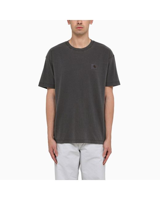 Carhartt Black S/s Chase Charcoal Cotton T-shirt for men