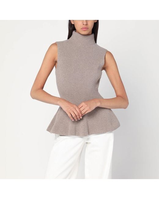 Rohe Gray Sleeveless Taupe Mélange Top