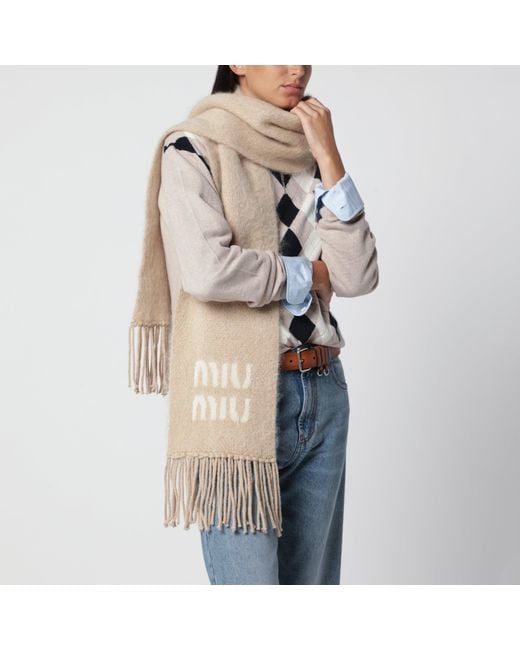 Sciarpa di Miu Miu in Natural