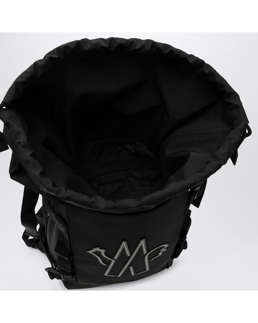Moncler Schwarzer Nylon-Rucksack Mit Logo in Black für Herren