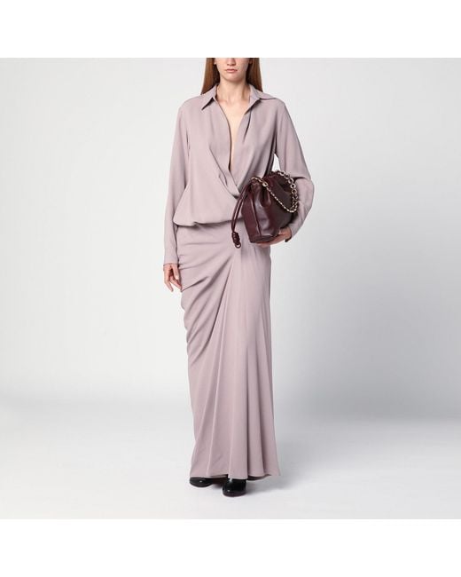 Dries Van Noten Pink Long Draped Skirt For