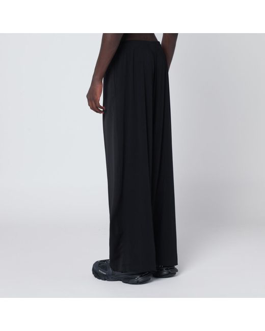 Balenciaga Black Wide Wool Trousers for men