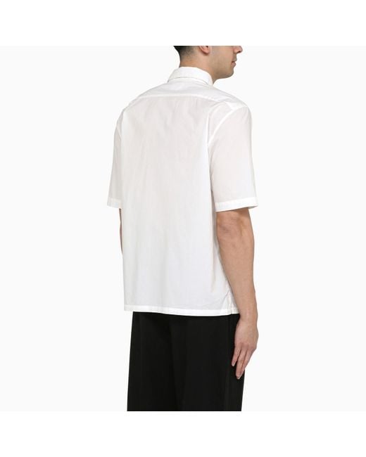 C P Company White Short-sleeved Cotton Shirt for men
