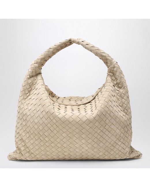 Bottega Veneta White Hop Large Shoulder Bag Ecru