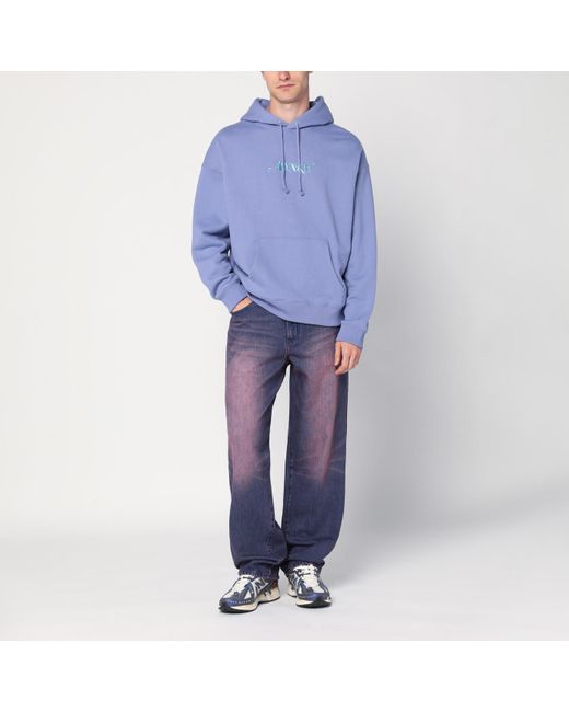 AWAKE NY Blue Lilac Cotton Sweatshirt With Logo for men