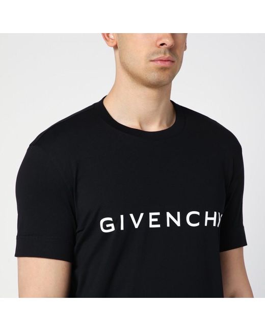 T-shirt archetype nera in cotone con logo di Givenchy in Black da Uomo