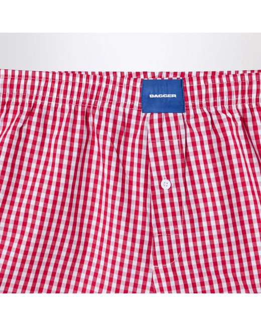 DAGGER Red Gingham Boxer Shorts for men