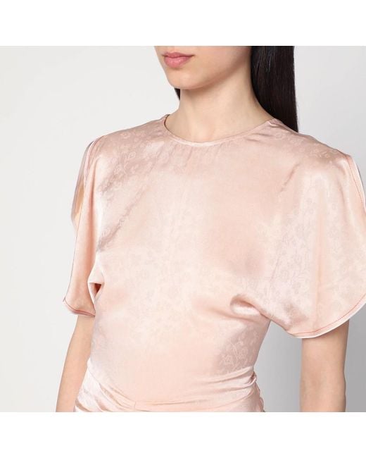Robe Clair Damassée Froncée Victoria Beckham en coloris Pink