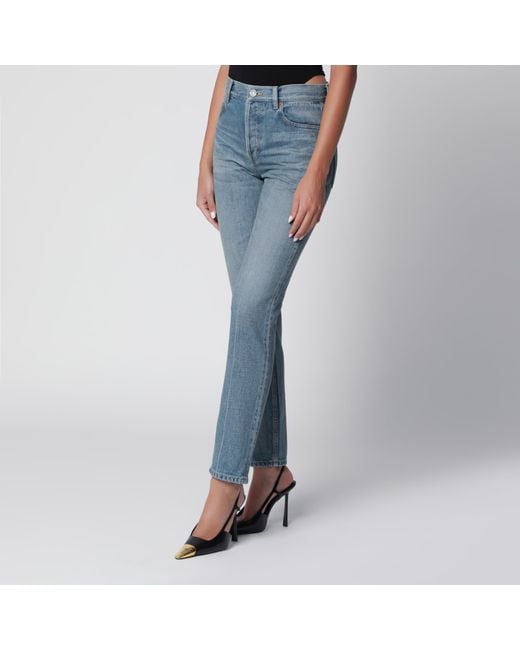 Saint Laurent Blue Straight-Leg Medium Denim Jeans