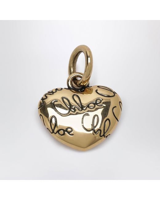 Chloé Metallic Alphabet Heart Logo Charm