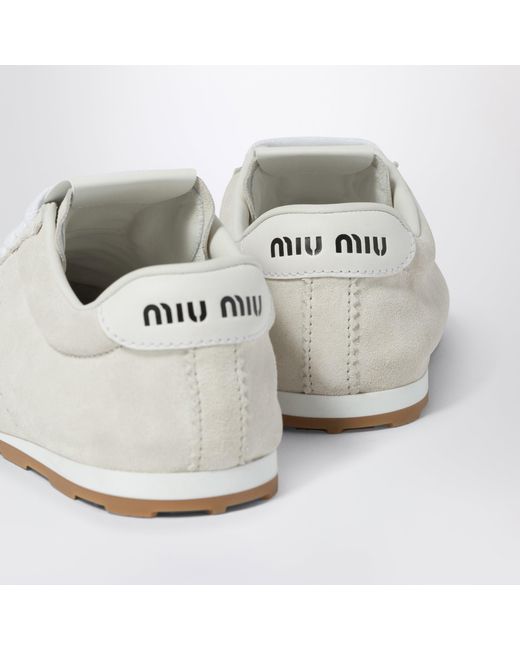 Miu Miu White Plume Sneakers