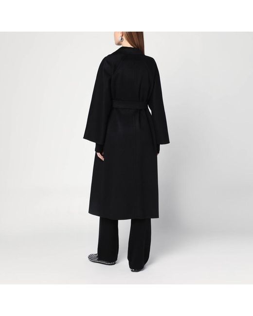 Max Mara Black Wickelmantel Aus Schwarzem Kaschmir