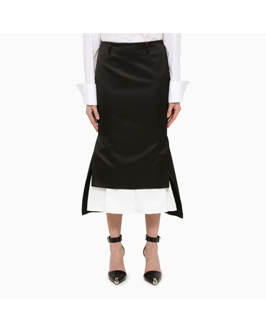 Sportmax Black/white Midi Skirt