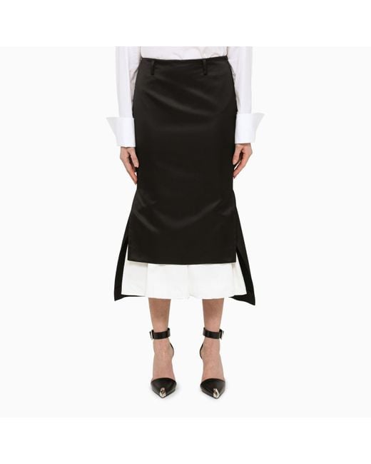 スカート SPORTMAX ACETI MIDI SKIRT Sportmax Black/white Midi Skirt | Lyst UK