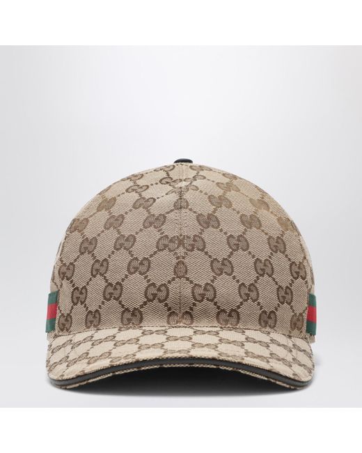 Gucci Natural Baseball Cap With Gg Pattern for men
