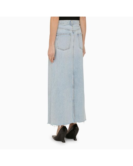 Agolde Blue Denim Long Skirt