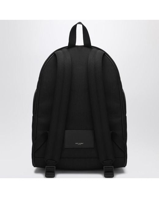 Saint Laurent Schwarzer Leder- Und Nylon-Rucksack in Black für Herren