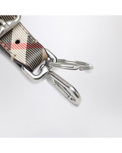 Burberry Metallic Check Keychain for men