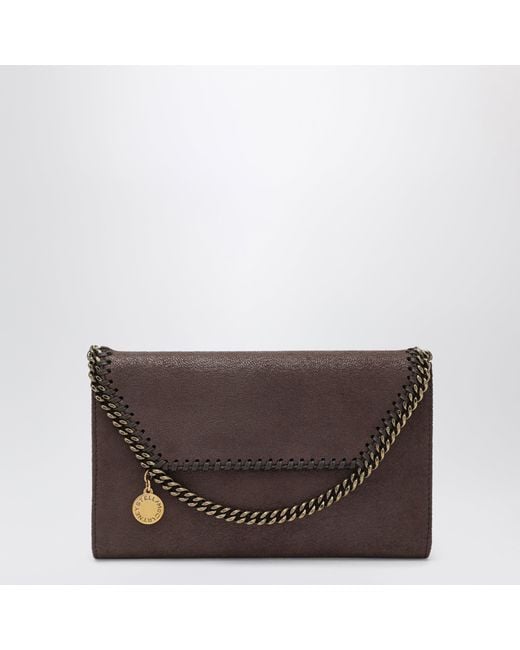 Stella McCartney Brown Mahogany Falabella Chain Wallet