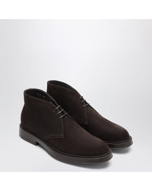 Doucal's Black Dark Suede Ankle Boots for men