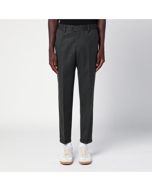 PT Torino Black The Rebel Wool Trousers for men