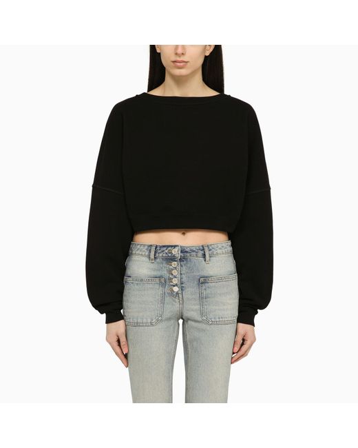 Saint Laurent Black Short Cotton Sweatshirt