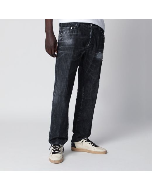 DSquared² Blue Washed-Effect Distressed Jeans for men