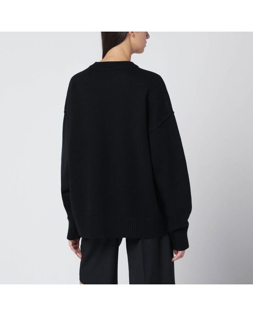AMI Black Wool Sweater Ami De Coeur